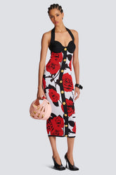 Knit Floral Halter Neck Midi Dress | Dress In Beauty